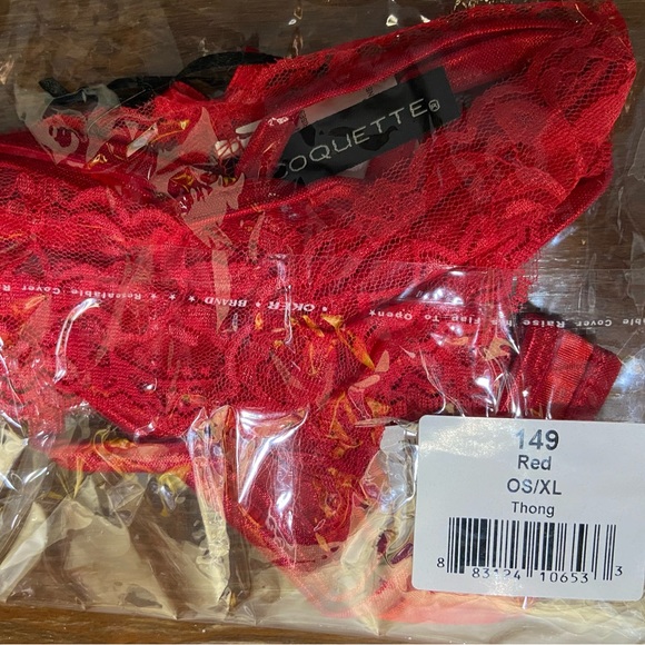 NWT Coquette 149 Red Thong - O/S XL - Picture 3 of 3
